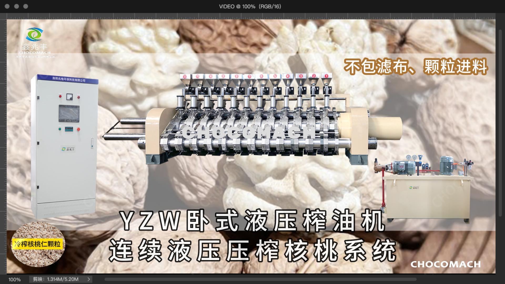 鑫兆豐YZW臥式液壓連續(xù)冷榨核桃油成套設(shè)備項(xiàng)目視頻